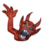 GOOSH 5 Foot Length Halloween Inflatables Halloween Red Devil Raise Hands with Build-in LED Light Blow Up Inflatables for Halloween Party Indoor Outdoor Tree Yard Garden Lawn Decorations - Glow-Paradise