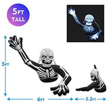 GOOSH 5 FT Height Halloween Inflatables Outdoor Skeleton Zombie Raising a Hand Up with Long Fingers, Blow Up Yard Decoration Clearance with LED Lights Built-in for Holiday/Party/Yard/Garden - Glow-Paradise
