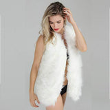 Led Coat Jacket - Women-Light-Up-Vest Furry-Faux-Fur-Waistcoat Glowing White Fuzzy Burning Man Costumes, Rave Wear Clothes Festival Outfit (LED Vest -Medium) - Glow-Paradise