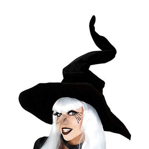 Wicked Witch Hat for Women Black Halloween Party Masquerade Cosplay Costume Accessory Adult - Glow-Paradise