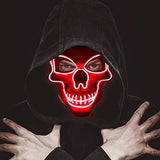 Led Masks Halloween Masks for Adults Scary for Halloween Festival Party with 3 Flash Modes Red Face Transforming Led Mask - Glow-Paradise