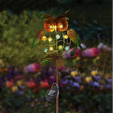 TAKE ME Garden Solar Lights Outdoor,Solar Powered Stake Lights Great Gifts- Metal OWL LED Decorative Garden Lights for Walkway,Pathway,Yard,Lawn (Green) - Glow-Paradise