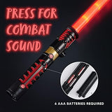 Light Up Saber 2-in-1 LED FX Dual Red Light Swords Set with Sound (Motion Sensitive) and Realistic Handle for Halloween Costume Accessories, Xmas Presents, Galaxy War Fighters and Warriors - Glow-Paradise