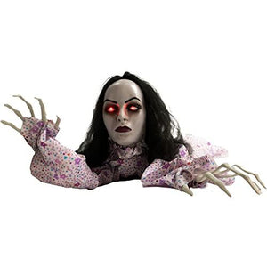 Haunted Hill Farm 63-in. Long Animatronic Crawling Lady | Indoor/Outdoor Creepy Halloween Decoration | Flashing Red Eyes, Battery-Operated | HHGBLADY-1LSA, Color 7 - Glow-Paradise