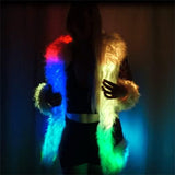 LED Light Faux Fur Coat – LED Clothing Cloak Rave Clothes for Women and Men (Brown, Large) - Glow-Paradise