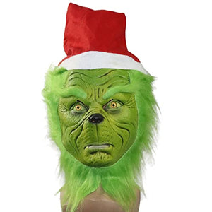 Christmas Mask Deluxe Latex Comedy Movie Halloween Party Props Green (mask) - Glow-Paradise