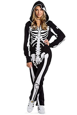Tipsy Elves Women's Halloween Costume Skeleton Jumpsuit Size Medium - Glow-Paradise