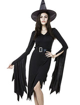 Colorful House Womens Sexy Witch Halloween Fancy Dress Costume Outfit, Black, XL - Glow-Paradise