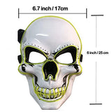 Halloween Led Mask Scary Halloween Costumes for Boys Halloween Festival Party with 3 Flash Modes Forest Green - Glow-Paradise