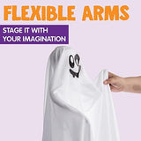 JOYIN 2 pcs Light Up White Hanging Ghost with White LED Lights, 35.4” Hanging Flying Ghost for Halloween Outdoor Yard Tree Porch, Haunted House Decoration - Glow-Paradise