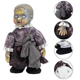 HOHO Halloween Decorations Scary Creepy Doll Baby Ghost Voice-Activated Induction with Horrible Sound Walking Doll Flashing Red Led 12 inch - Glow-Paradise
