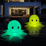 SEMANJLL Solar Powered Octopus Floating Pool Light, 20 inch 16 RGB Colors Changing LED Glow Ball Inflatable Octopus with Cute Expression(2 Pack) - Glow-Paradise