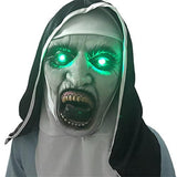The Nun Led Mask, Halloween Led Costumes Devil Nun Head Mask with Headscarf, Adult Woman Horror Nun Mask Party Props (Green) - Glow-Paradise