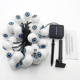 Xingpold Solar Halloween Decorations Red Eyeball String Lights Outdoor, 30 LED 21 FT Waterproof Halloween Lights for Halloween Parties, Home, Holiday, Window, Christmas, Halloween Gifts, Garden, Red - Glow-Paradise