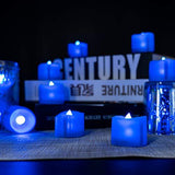Homemory 24PACK Blue Tea Lights Candles, Flameless Flickering LED Candles Battery Operated, Navy Blue Tea Lights, Blue Base, Batteries Included - Glow-Paradise
