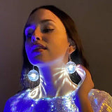 LED Light Projecting Disco Ball Light Up Earrings for Women - Glow-Paradise