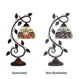 Chloe Lighting Serenity Victorian Tiffany-Style Dark Bronze 1 Light Table Lamp 8" Wide, Multicolor - Glow-Paradise