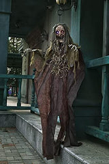 FUN LITTLE TOYS 65" Witch Halloween Decorations Hanging Witch with Light-up Eyes and Spooky Sound, Indoor Outdoor Halloween Decorations - Glow-Paradise