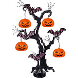 Brwoynn Solar Halloween Yard Decorations, Outdoor LED Solar Powered Pumpkin Tree Halloween Pathway Lights, Metal Garden Stakes Lawn Yard Ornament, Set of 2 - Glow-Paradise