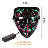 2PACK Halloween Purge Masks Halloween Scary Mask Led Light Up Masks for Festival Cosplay. - Glow-Paradise