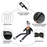 GOOSH 4 FT Halloween Inflatable Gentleman Sitting Ghost Curved Legs with LED Lights Built-in for Holiday Day of The Dead Party Yard Garden - Glow-Paradise