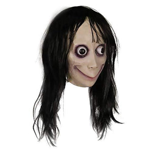 Molezu Horror Devil Mask with Long Hair,Scary Challenge Games Evil Costume Halloween Creepy Cosplay Party Decoration Props… - Glow-Paradise