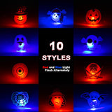 50 PCs Halloween LED Rings Light Up Rings for Kids, Glow in the Dark Halloween Party Supplies Trick or Treat Bags for Kids Adult, Flash Finger Ring Toys Halloween Goodie Bag Fillers - Glow-Paradise