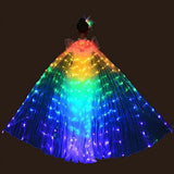 YOUDirect LED Belly Dance Wings Girls Colorful Butterfly Wings with Telescopic Stick - Glow-Paradise