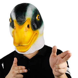 Molezu Halloween Deluxe Mask Duck Head Mask Latex Animal Mask Novelty Duck bill costume (huaya) - Glow-Paradise