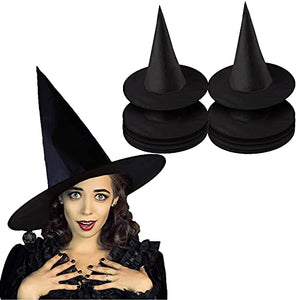 8pcs Witch Hats,Witch Hat,Halloween Black Witch Hat,Suitable for Role-Playing or Party Decoration,Black Witch Hat Can Also Diy Your Favorite Patterns, Creative Inspiration Can Not Stop! - Glow-Paradise