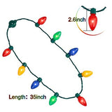 Light Up Necklace Flashing Glow in The Dark LED Light Bulbs for Kids Adults Ugly Christmas Xmas Birthday Wedding Halloween Rave Carnival Party Supplies Favors Accessories Best Gift - Glow-Paradise