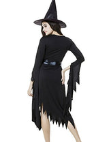 Colorful House Womens Sexy Witch Halloween Fancy Dress Costume Outfit, Black, XL - Glow-Paradise