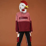 Molezu Rooster Mask,Halloween Novelty Costume Party Latex Animal head Mask Chicken Cock Cosplay Props,White (A) (A) - Glow-Paradise
