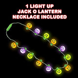 ArtCreativity Light-Up Jack-O-Lantern Necklace with Multi-Mode Flashing LEDs, Halloween Party Favors, Halloween Party Accessories for Women, Men, and Kids, Great Gift Idea, Stocking Stuffer - Glow-Paradise