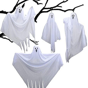 TOY Life 4 Pcs Hanging Ghosts Halloween Decorations - 25.5” Posable Halloween Ghost Decorations Outdoor Indoor - Flying Ghost Halloween - Hanging Ghost for Trees Yard - Hanging Halloween Decorations - Glow-Paradise