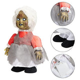 HOHO Halloween Decorations Scary Creepy Doll Baby Ghost Voice-Activated Induction with Horrible Sound Walking Doll Flashing Red Led 12 inch - Glow-Paradise