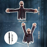 FUSPWEAO Scary Halloween Decorations Outdoor, Sound Induction Animated Zombie Halloween Groundbreaker, Halloween Motion Activated Props, Yard Animatronic Zombie Props with Glowing Eyes Creepy Sound - Glow-Paradise