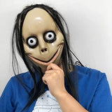 Fstrend Momo Mask Clown Costume White Scary Mask Halloween Cosplay Adults Sinister Face Mask Beige - Glow-Paradise