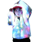 Unisex Light Up LED Jacket American Sizes Adult Kids Clothing Apparel Outfit Dance Club Rave Glow - Women M - Glow-Paradise