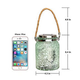 VOOKRY Solar Fairy Lantern Outdoor Fairy Decor Green Frosted Glass Hanging Jar Solar Garden Lights Fairy Decorations 20 LEDs Warm White Waterproof for Yard, Path, Christmas, Party, Birthday, Gifts - Glow-Paradise