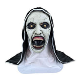 The Nun Led Mask, Halloween Led Costumes Devil Nun Head Mask with Headscarf, Adult Woman Horror Nun Mask Party Props (Green) - Glow-Paradise