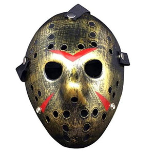 Wen XinRong Jason Mask Halloween Costume Horror Mask Cosplay Costume Mask Party Masquerade Props Mask (Gold) - Glow-Paradise