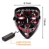 2PACK Halloween Purge Masks Halloween Scary Mask Led Light Up Masks for Halloween - Glow-Paradise