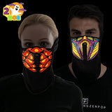 2 Pack Halloween Light-Up Mask, Scary LED Mask for Halloween Costume Dress-up Accessories, Halloween Parties, Festival Cosplay, Photo Shoot, School Events,Horror Theme Parties (Orange and Blue) - Glow-Paradise