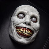 Scary Halloween Mask Smiling Demons Horror Mask Scariest Creepy White Mask with Eye for Evil Cosplay - Glow-Paradise