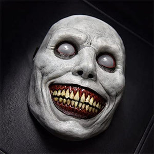 Scary Halloween Mask Smiling Demons Horror Mask Scariest Creepy White Mask with Eye for Evil Cosplay - Glow-Paradise