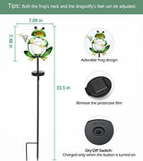 Garden Solar Lights Outdoor Decorations, Waterproof Frog Crackle Glass Globe Metal Garden Stake Lights, Solar Powered Warm White LED Light for Halloween Christmas Pathway Lawn Patio Yard Decor - Glow-Paradise