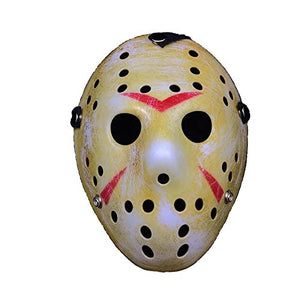 Wen Xinrong Jason Mask Halloween Costume Horror Mask Cosplay Costume Mask Party Masquerade Props Mask (Retro Yellow) - Glow-Paradise
