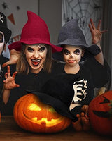 Dsumm 3 Pack Halloween Witch Hat for Women Witch Kinitted-Wool Hats Wide Brim Foldable Pointed Cap forHalloween Party Masquerade Cosplay Costume Accessory and Daily Black,red,grey free size - Glow-Paradise