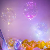 10 PACKS LED Bobo Balloons,Transparent LED Light Up Balloons,Helium Style Glow Bubble Balloons with String Lights for Party Birthday Wedding Festival Decorations (Pink) - Glow-Paradise